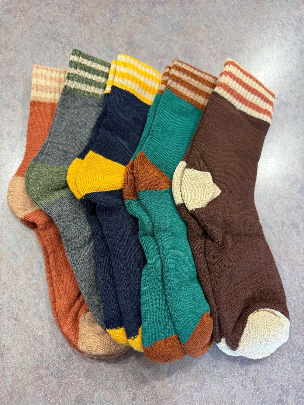 Kids Casual Striped Crew Socks - 5 Pair